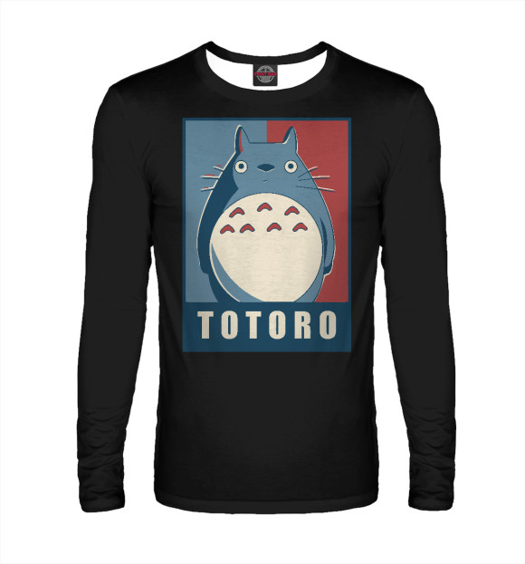 Мужской лонгслив с изображением Totoro цвета Белый