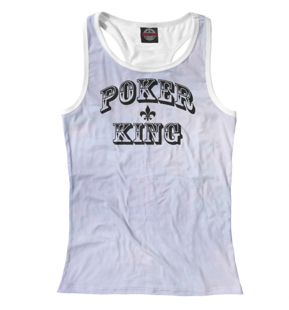 Женская майка-борцовка с изображением Poker King цвета Белый
