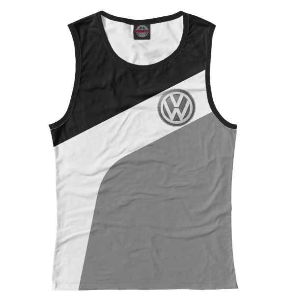 Майка для девочки с притом Volkswagen цвета Белый Майка для девочки с изображением Volkswagen цвета Белый