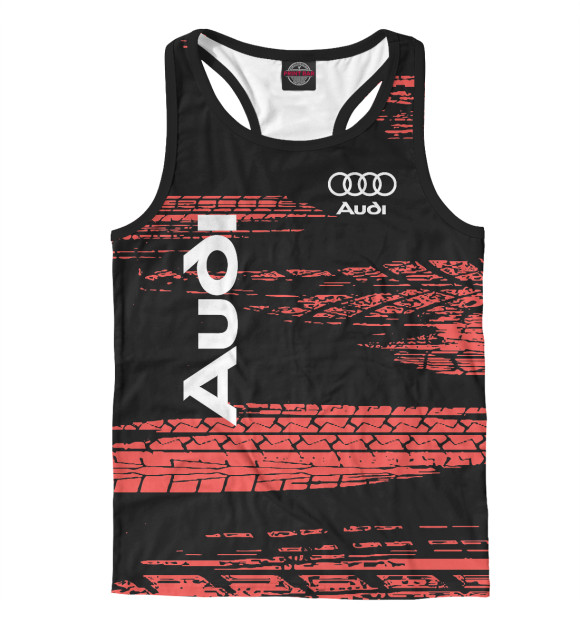 Мужская майка-борцовка с изображением Audi цвета Белый