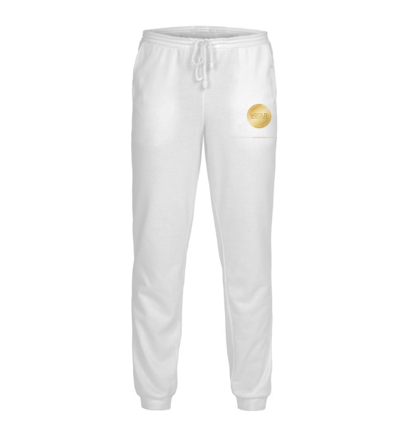 Мужские спортивные штаны с изображением Coin white code eGOLD цвета Белый