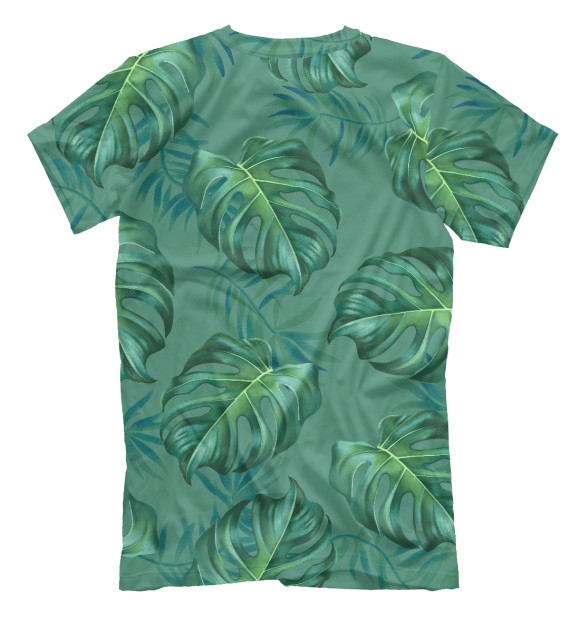 Мужская футболка с изображением Тропический рай монстеры цвета Белый