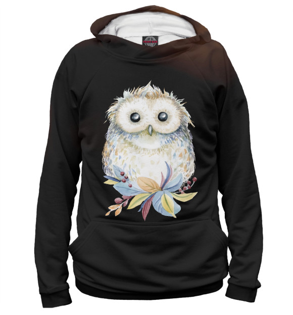 Женское худи с изображением Owl цвета Белый