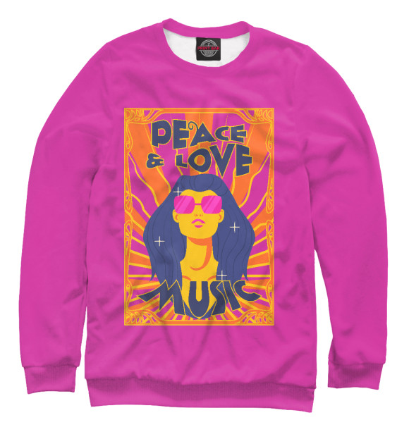 Свитшот для мальчиков с изображением Peace adn love цвета Белый