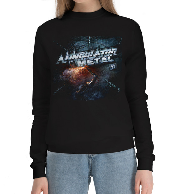 Женский хлопковый свитшот с изображением Annihilator цвета Черный
