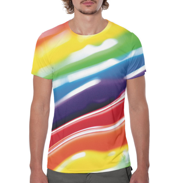Мужская футболка с изображением Радужные цвета Белый