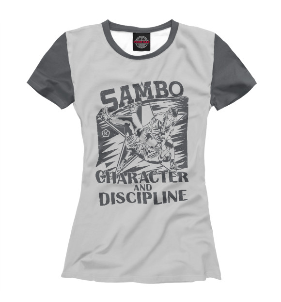 Футболка для девочек с изображением Самбо - Character and discipline цвета Белый