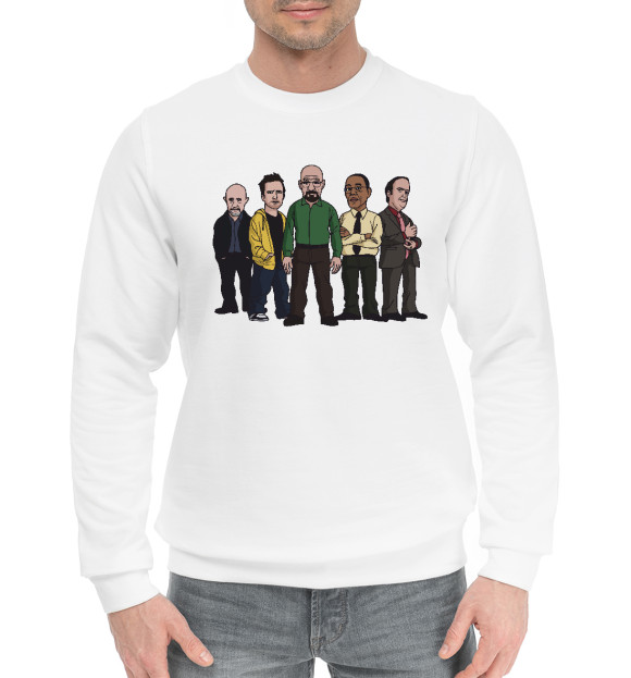 Мужской хлопковый свитшот с изображением Во все тяжкие цвета Белый