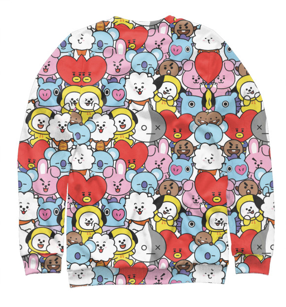 Мужской свитшот с изображением BT21/BTS цвета Белый