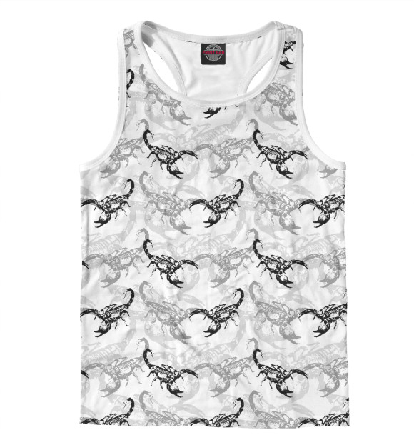 Мужская майка-борцовка с изображением Скорпионы цвета Белый