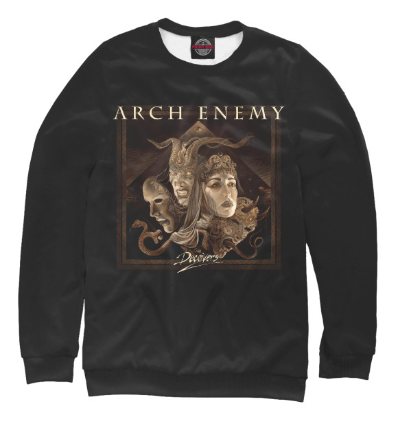 Мужской свитшот с изображением Arch Enemy - Deceivers цвета Белый