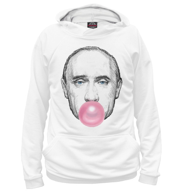 Мужское худи с изображением Putin bubble цвета Белый