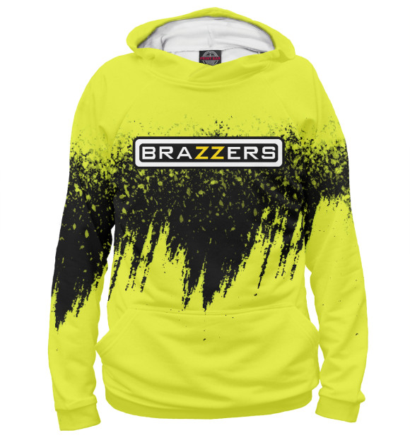 Женское худи с изображением Brazzers | Браззерс цвета Белый