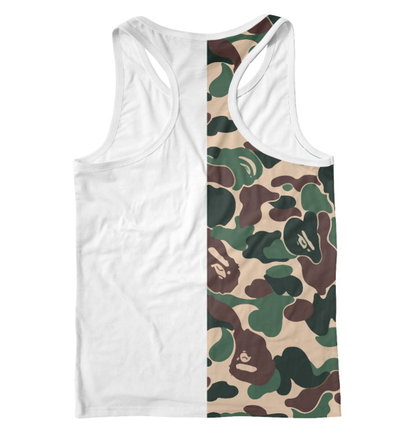 Мужская майка-борцовка с изображением BAPE цвета Белый