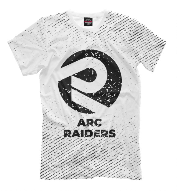 Мужская футболка с изображением ARC Raiders гранж светлый цвета Белый