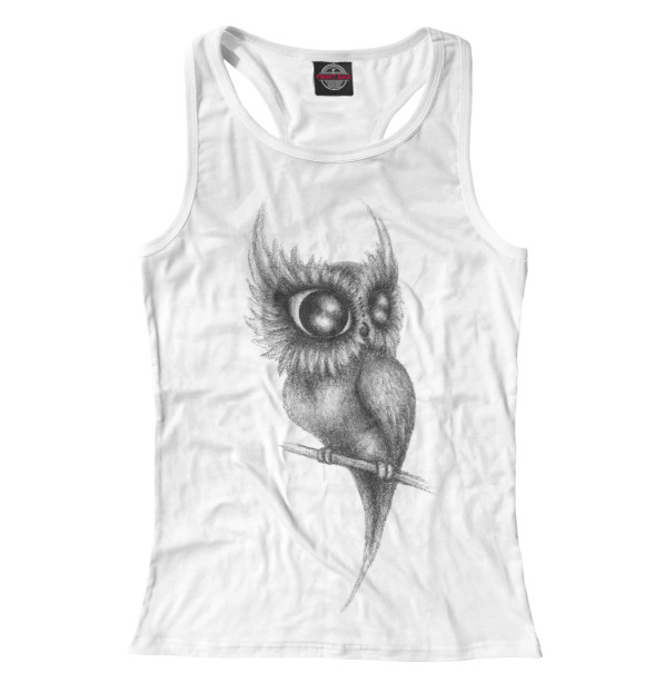 Женская майка-борцовка с изображением Совенок7 цвета Белый