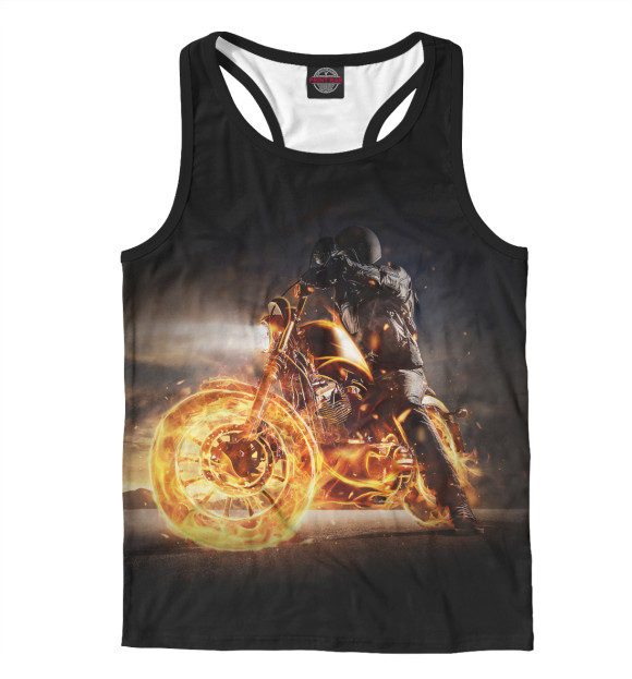 Мужская майка-борцовка с изображением Night racer цвета Белый