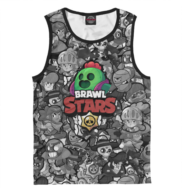 Майка для мальчика с притом Brawl Stars Spike цвета Белый Майка для мальчика с изображением Brawl Stars Spike цвета Белый