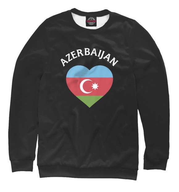 Женский свитшот с изображением Азербайджан цвета Белый