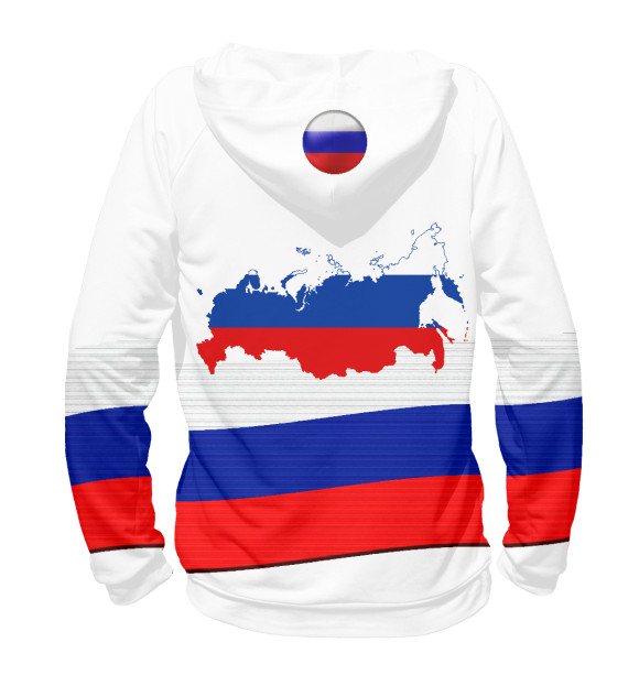 Женское худи с изображением LOVE РОССИЯ цвета Белый