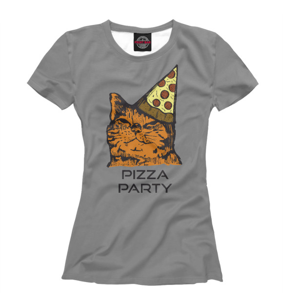 Футболка для девочек с изображением Pizza Party цвета Белый