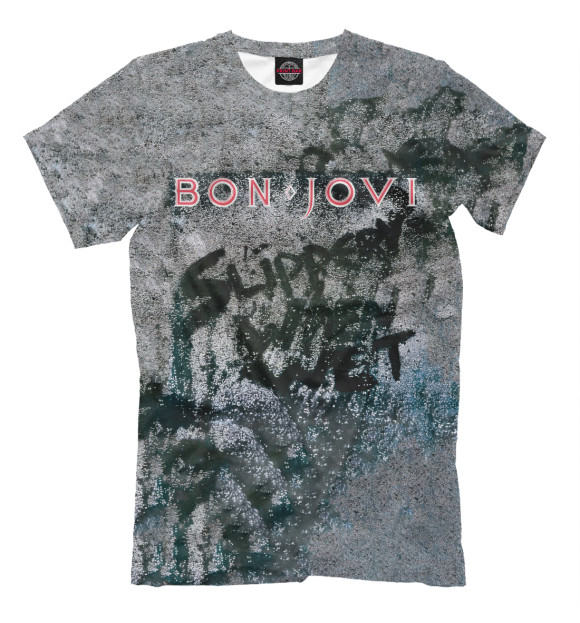 Мужская футболка с изображением Bon Jovi цвета Белый
