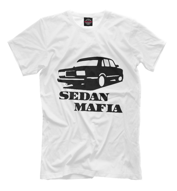 Мужская футболка с изображением SEDAN MAFIA цвета Белый