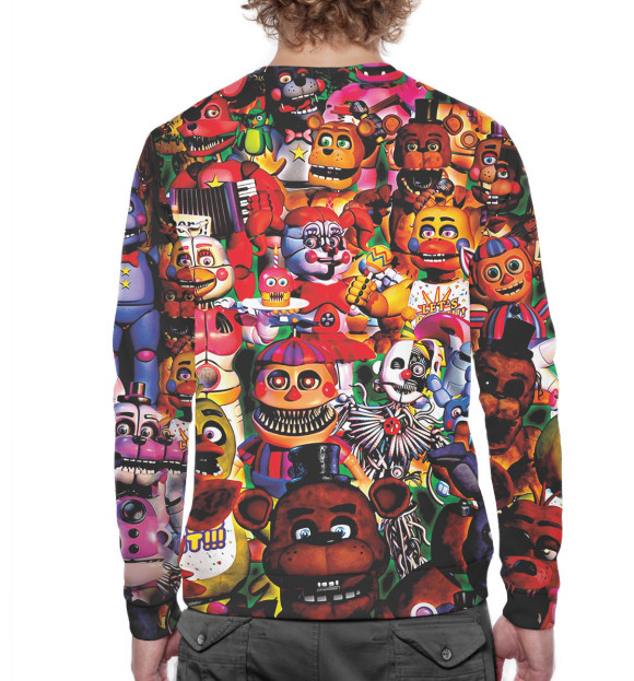 Мужской свитшот с изображением fnaf цвета Белый