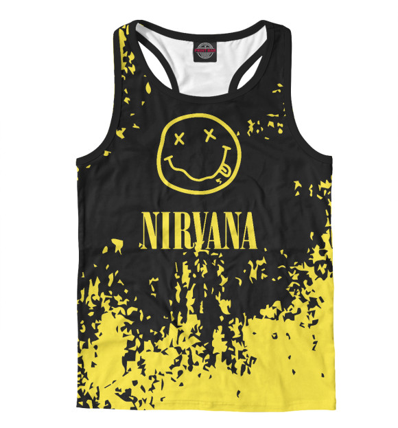 Мужская майка-борцовка с изображением Nirvana цвета Белый