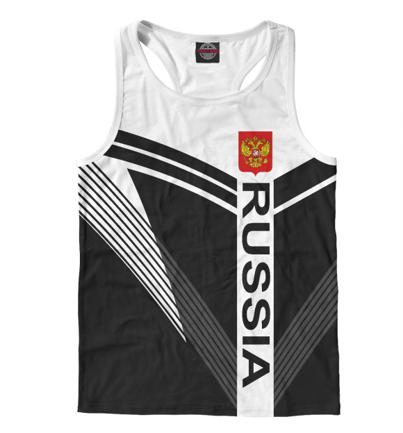 Мужская майка-борцовка с изображением Герб России цвета Белый