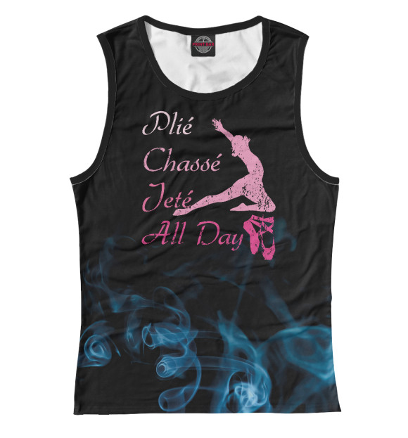 Майка для девочки с изображением Plie Chasse Jete All Day цвета Белый
