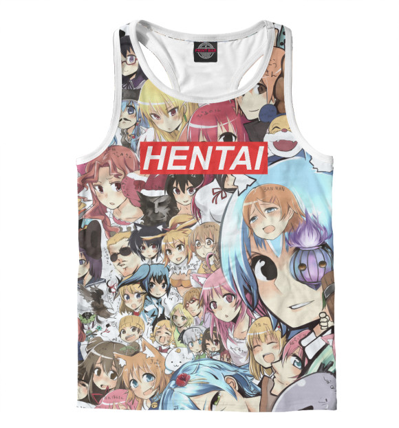 Мужская майка-борцовка с изображением Hentai цвета Белый