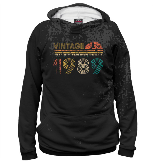 Женское худи с изображением Vintage 1989 цвета Белый