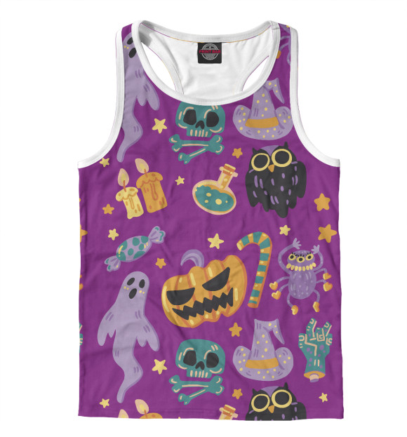 Мужская майка-борцовка с изображением Halloween цвета Белый