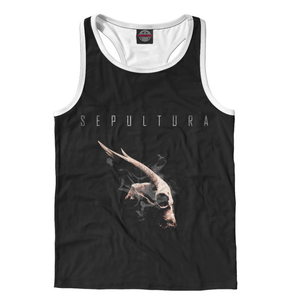 Мужская майка-борцовка с изображением Sepultura цвета Белый