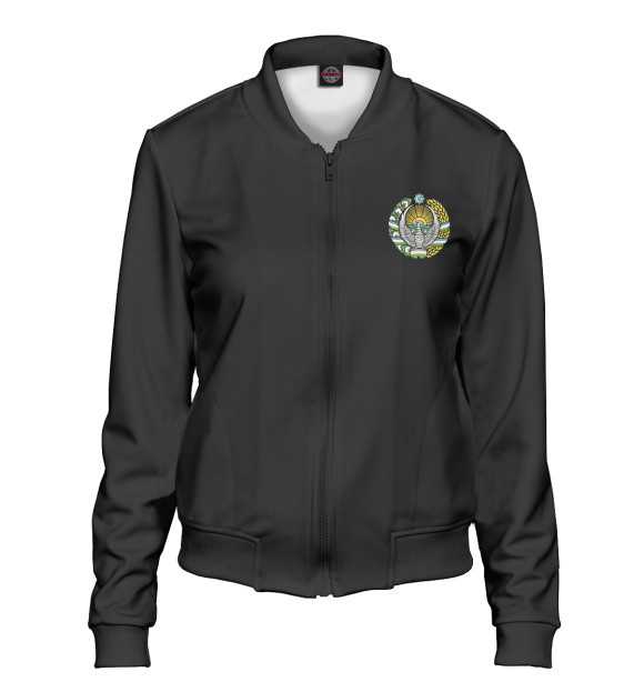 Женский бомбер с изображением Узбекистан цвета Белый