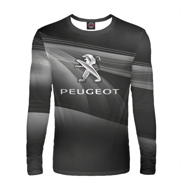 Мужской лонгслив с изображением Peugeot цвета Белый