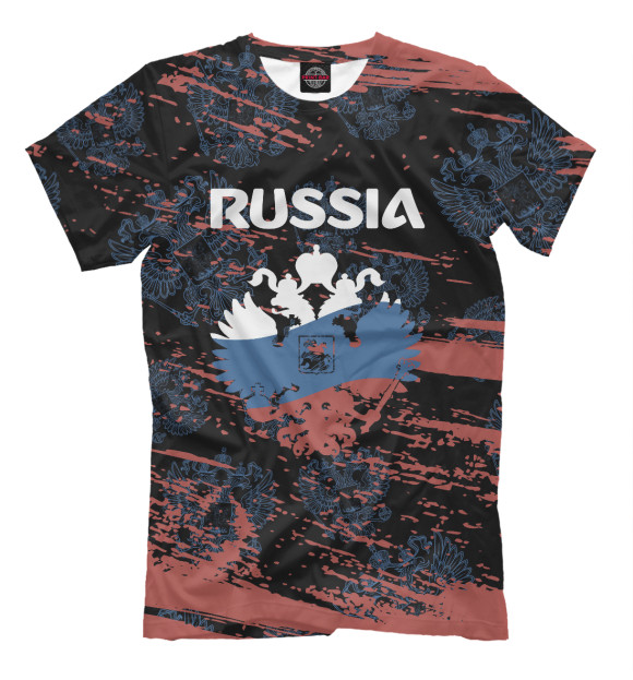 Мужская футболка с изображением RUSSIA цвета Белый