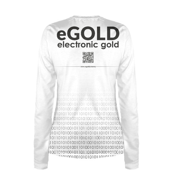 Женский лонгслив с изображением Coin black cod eGOLD цвета Белый