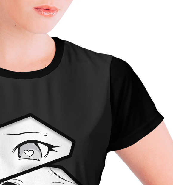 Женская футболка с изображением Ahegao Eyes цвета Белый