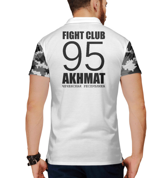 Мужское поло с изображением Akhmat Fight Club цвета Белый