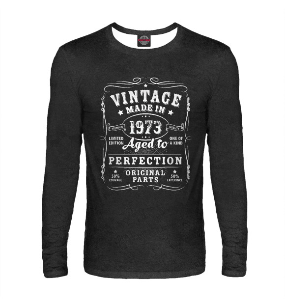 Мужской лонгслив с изображением Vintage made in 1973 цвета Белый