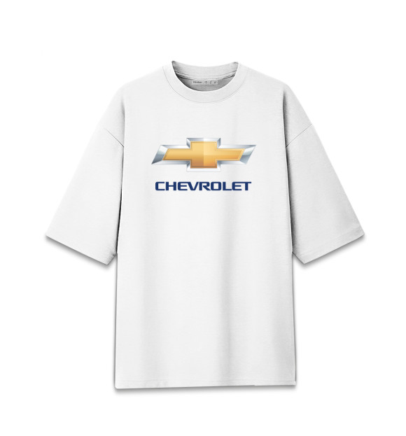 Женская футболка оверсайз с изображением Chevrolet цвета Белый