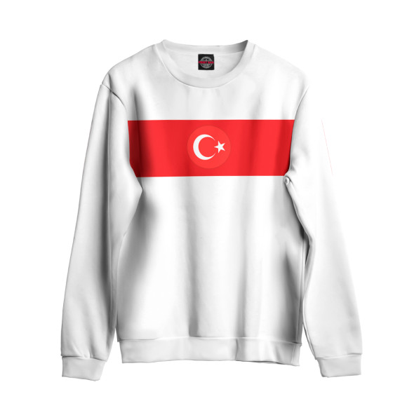 Свитшот для мальчиков с изображением Сборная Турции 2024 домашняя цвета Белый