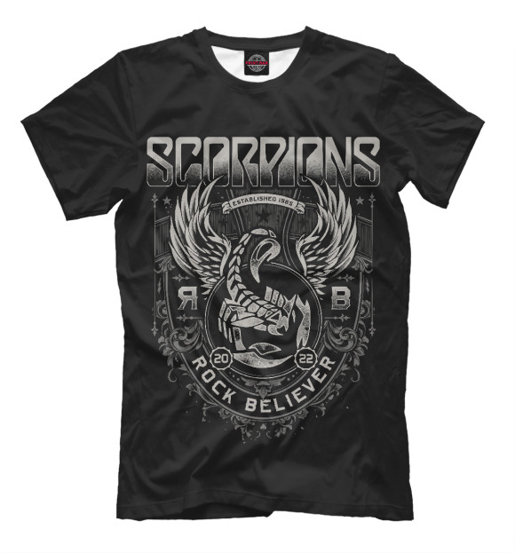Мужская футболка с изображением Scorpions цвета Белый