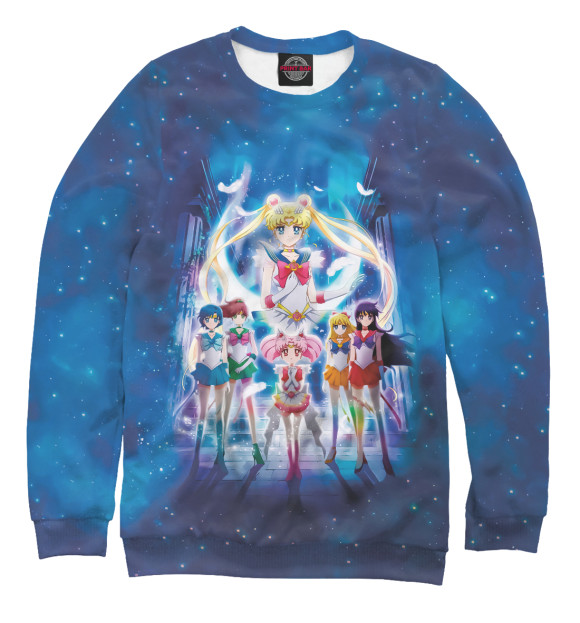 Мужской свитшот с изображением Sailor Moon цвета Белый