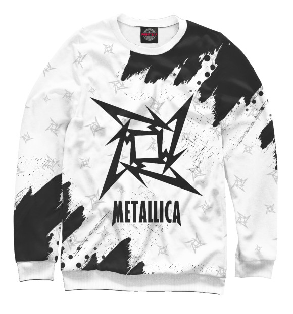 Свитшот для девочек с изображением Metallica / Металлика цвета Белый