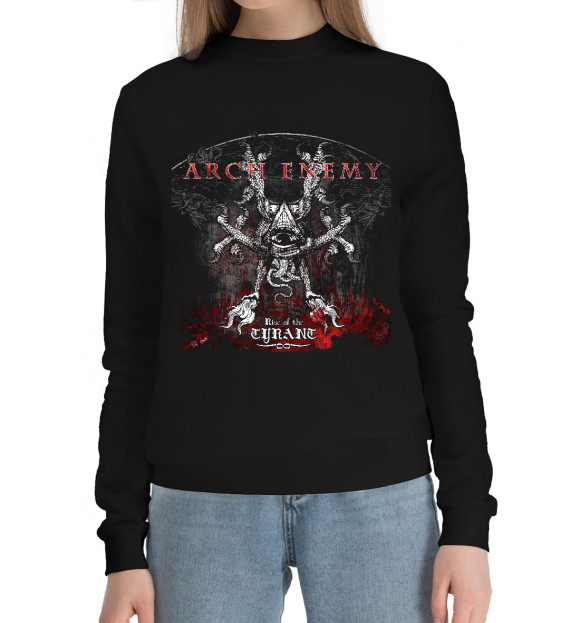 Женский хлопковый свитшот с изображением Archenemy цвета Черный