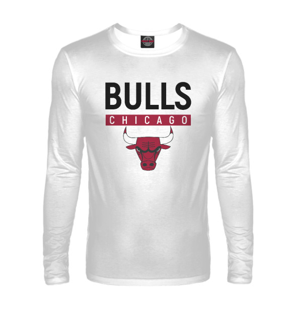 Мужской лонгслив с изображением Chicago Bulls цвета Белый