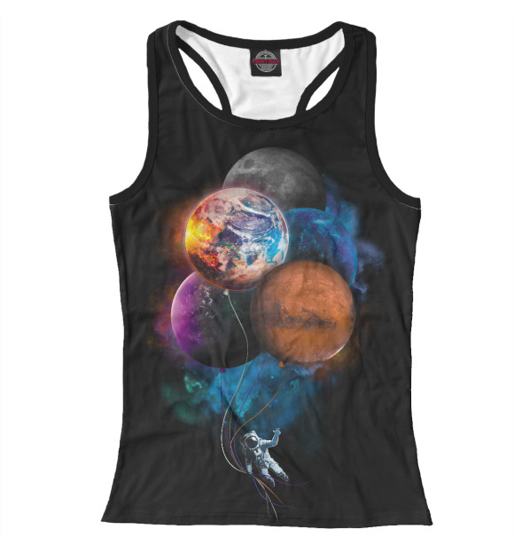 Женская майка-борцовка с изображением Космос цвета Белый